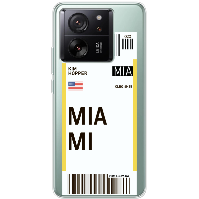 Прозрачный чехол BoxFace Xiaomi 13T Ticket Miami