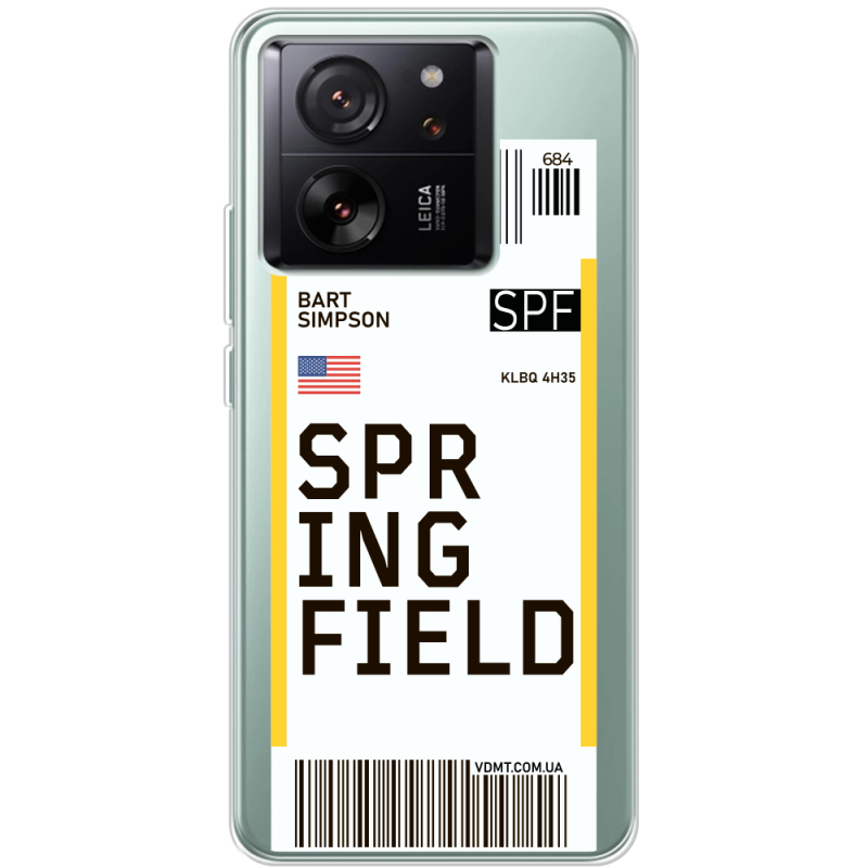 Прозрачный чехол BoxFace Xiaomi 13T Ticket Springfield