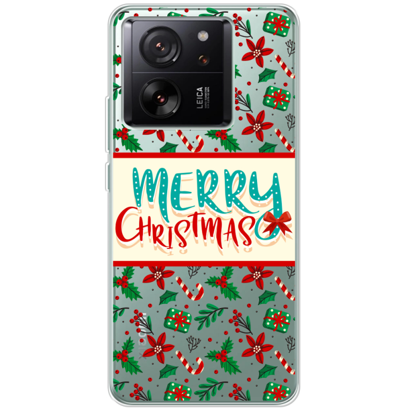 Прозрачный чехол BoxFace Xiaomi 13T Vintage Christmas Pattern