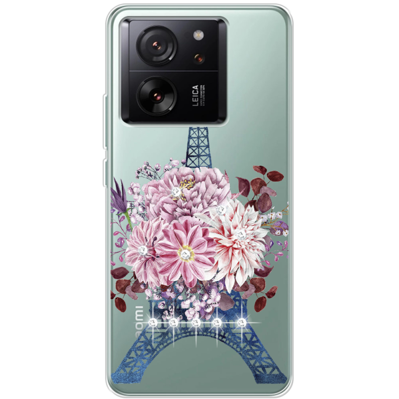 Чехол BoxFace со стразами Xiaomi 13T Eiffel Tower