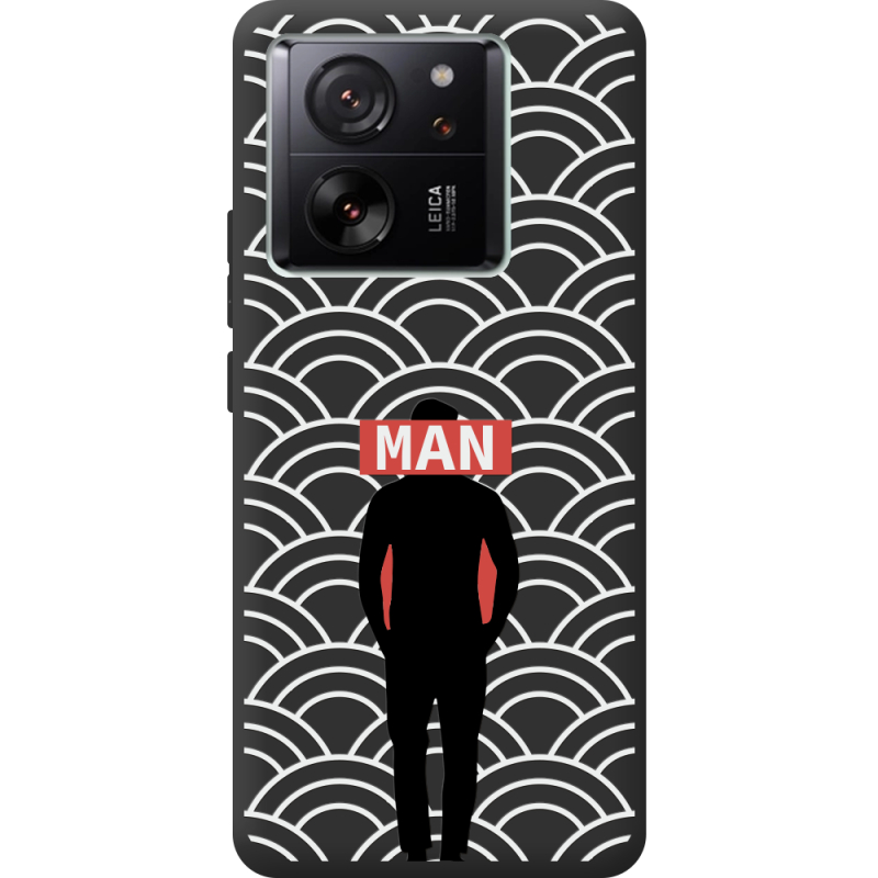 Черный чехол BoxFace Xiaomi 13T Man Pattern