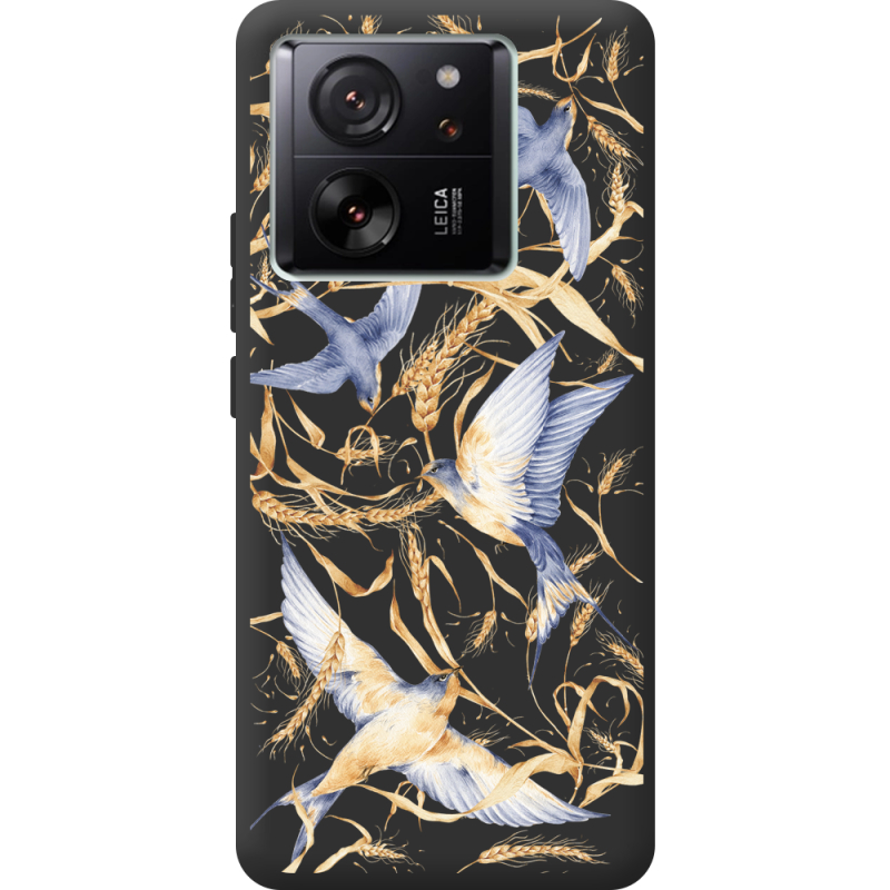 Черный чехол BoxFace Xiaomi 13T Ластівки