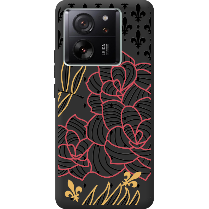 Черный чехол BoxFace Xiaomi 13T Pro FranceFlowers