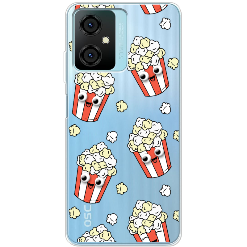 Прозрачный чехол BoxFace Blackview Oscal C70 с 3D-глазками Popcorn