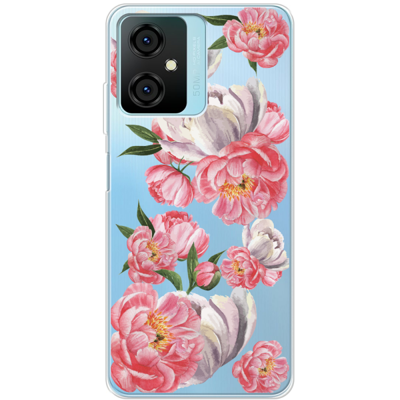 Прозрачный чехол BoxFace Blackview Oscal C70 Peony Watercolor Style