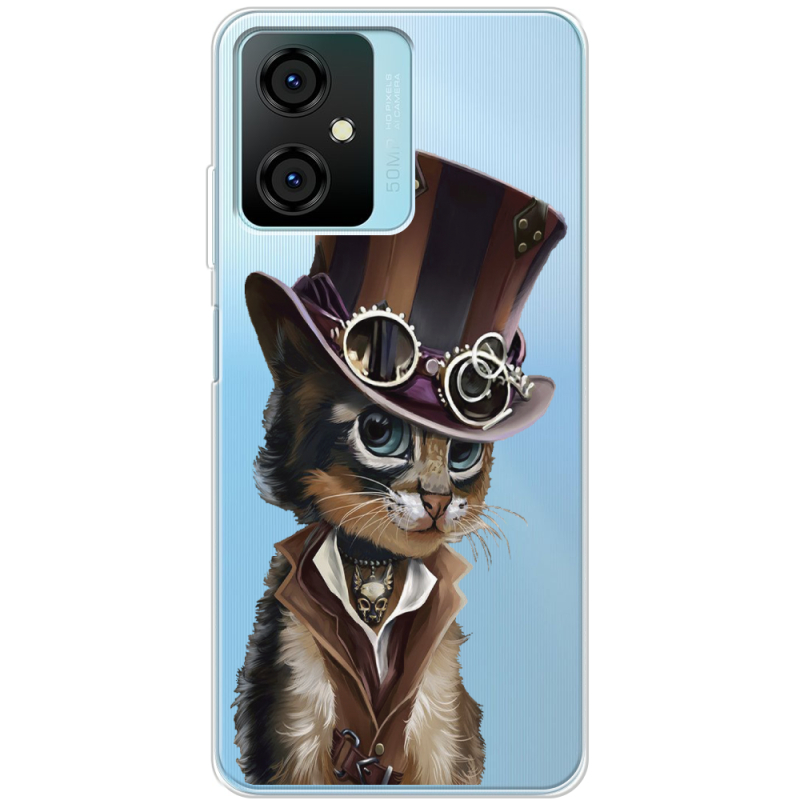 Прозрачный чехол BoxFace Blackview Oscal C70 Steampunk Cat