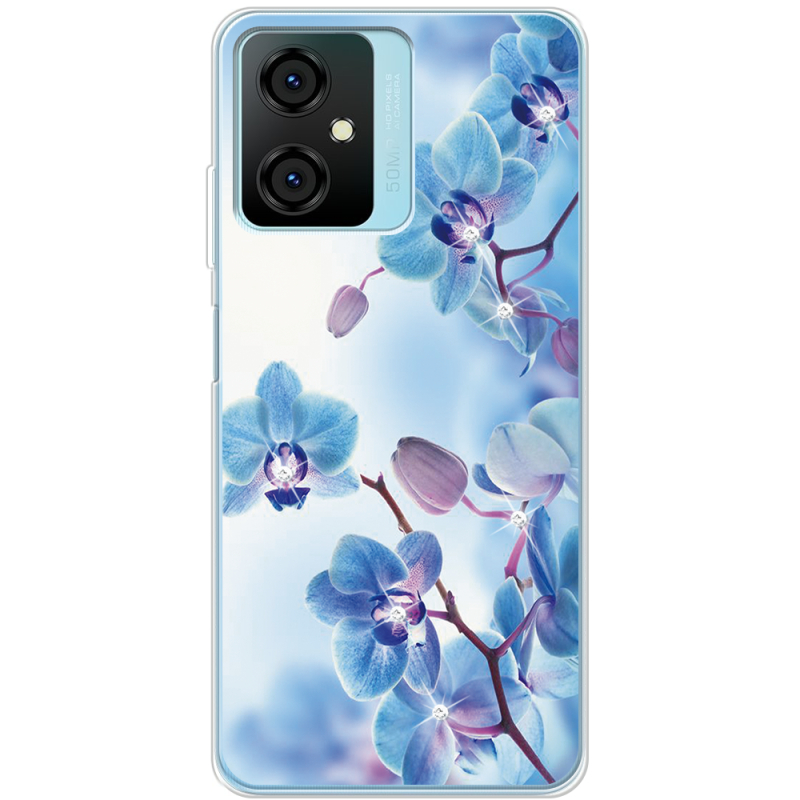 Чехол со стразами BoxFace Blackview Oscal C70 Orchids