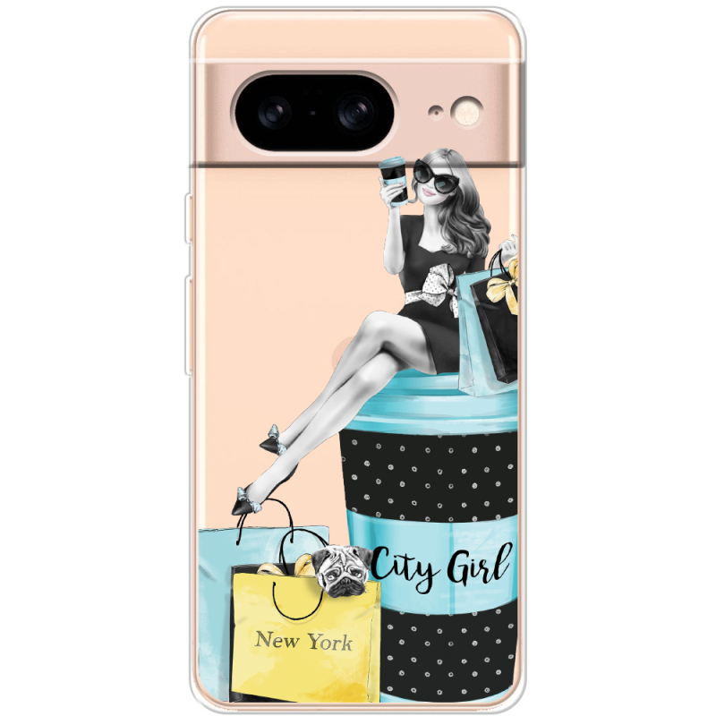 Прозрачный чехол BoxFace Google Pixel 8 City Girl