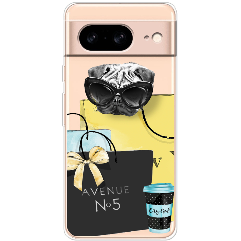 Прозрачный чехол BoxFace Google Pixel 8 Fashion Pug