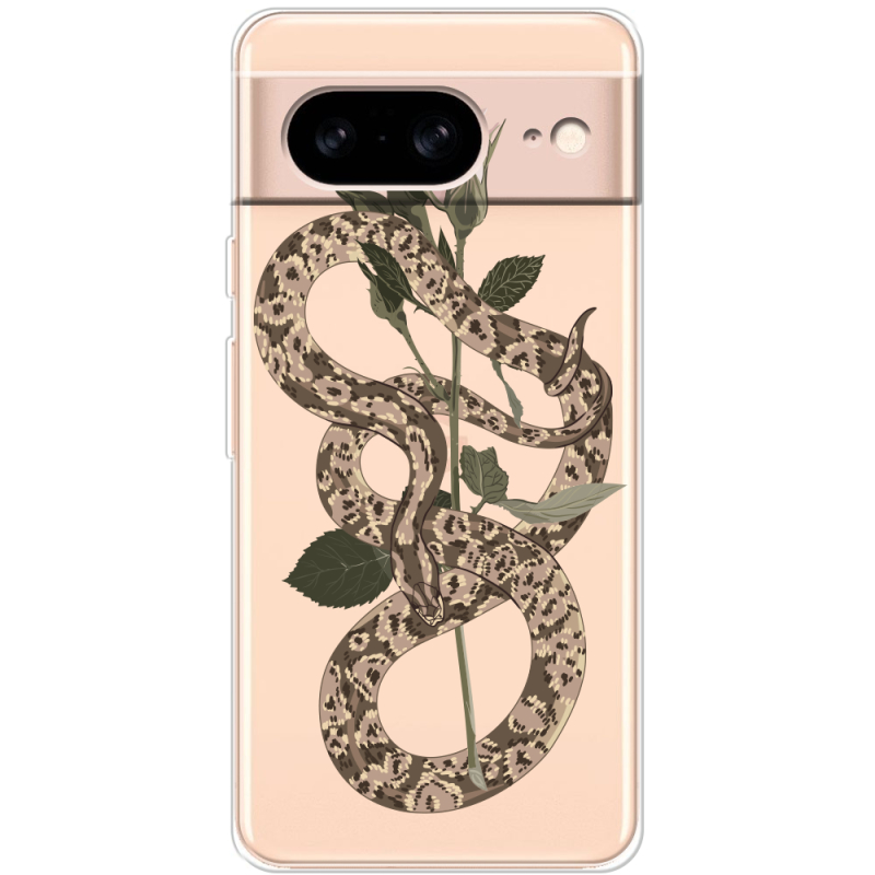 Прозрачный чехол BoxFace Google Pixel 8 Glamor Snake