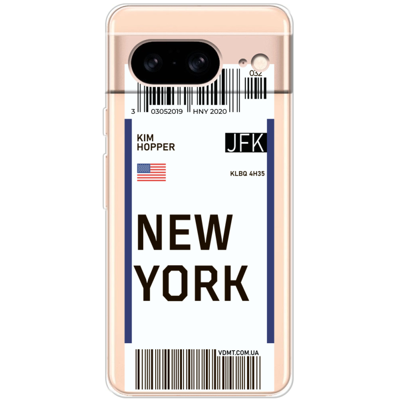 Прозрачный чехол BoxFace Google Pixel 8 Ticket New York