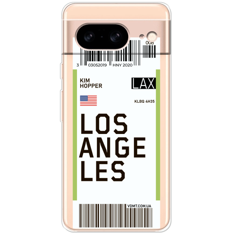 Прозрачный чехол BoxFace Google Pixel 8 Ticket Los Angeles