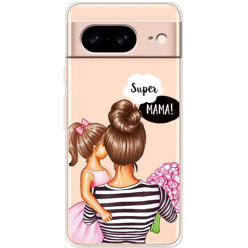 Прозрачный чехол BoxFace Google Pixel 8 Super Mama and Daughter