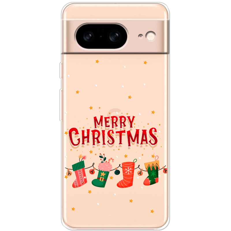 Прозрачный чехол BoxFace Google Pixel 8 Merry Christmas