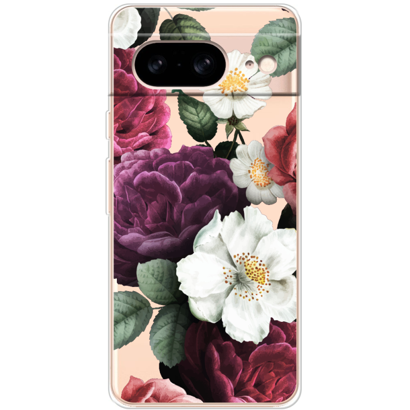 Прозрачный чехол BoxFace Google Pixel 8 Floral Dark Dreams