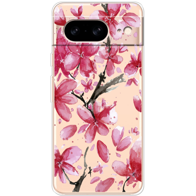 Прозрачный чехол BoxFace Google Pixel 8 Pink Magnolia