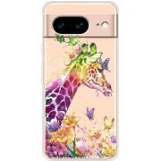 Прозрачный чехол BoxFace Google Pixel 8 Colorful Giraffe