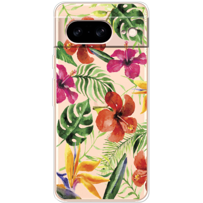 Прозрачный чехол BoxFace Google Pixel 8 Tropical Flowers