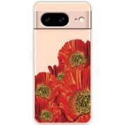 Прозрачный чехол BoxFace Google Pixel 8 Red Poppies