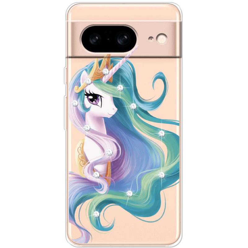 Чехол со стразами Google Pixel 8 Unicorn Queen