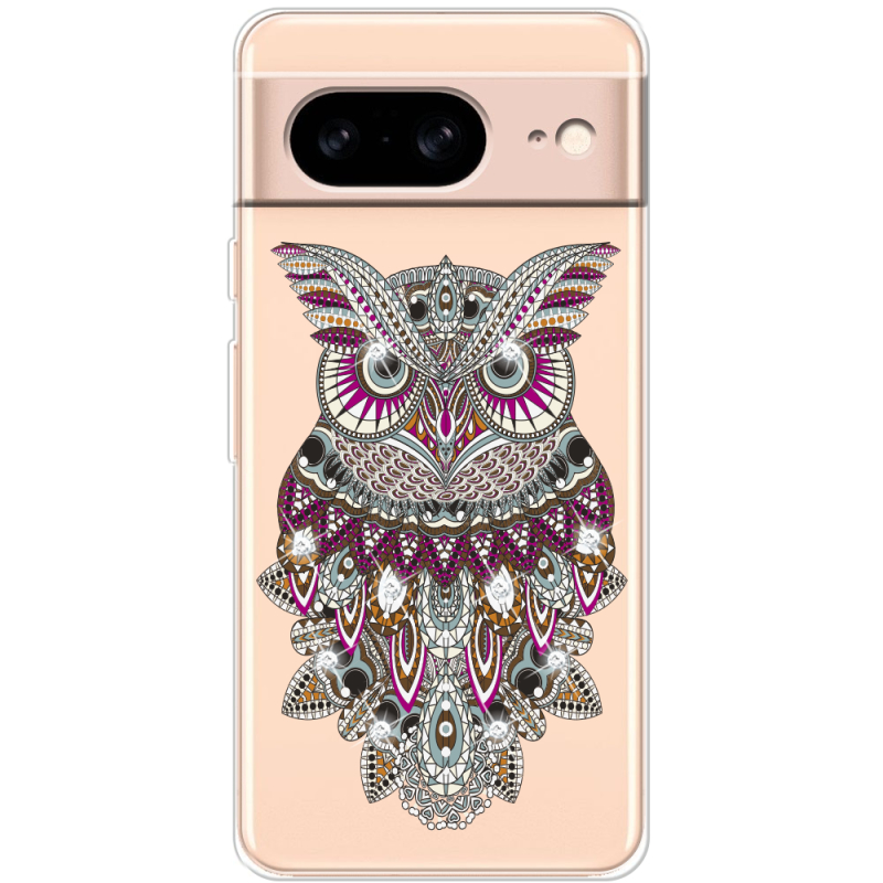 Чехол со стразами Google Pixel 8 Owl