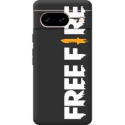 Черный чехол BoxFace Google Pixel 8 Free Fire White Logo