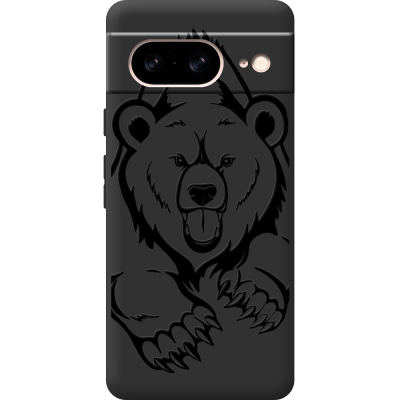 Черный чехол BoxFace Google Pixel 8 Grizzly Bear