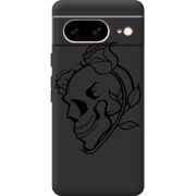 Черный чехол BoxFace Google Pixel 8 Skull and Roses