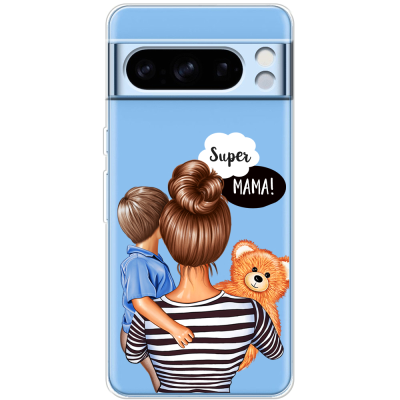 Прозрачный чехол BoxFace Google Pixel 8 Pro Super Mama and Son