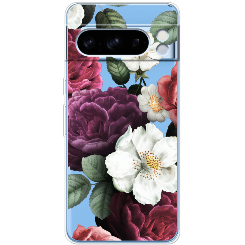 Прозрачный чехол BoxFace Google Pixel 8 Pro Floral Dark Dreams
