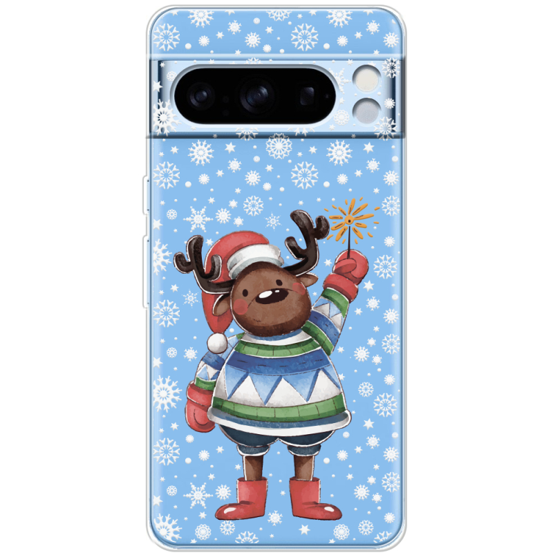 Прозрачный чехол BoxFace Google Pixel 8 Pro Christmas Deer with Snow