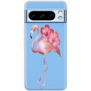 Прозрачный чехол BoxFace Google Pixel 8 Pro Floral Flamingo