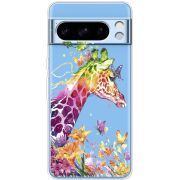 Прозрачный чехол BoxFace Google Pixel 8 Pro Colorful Giraffe