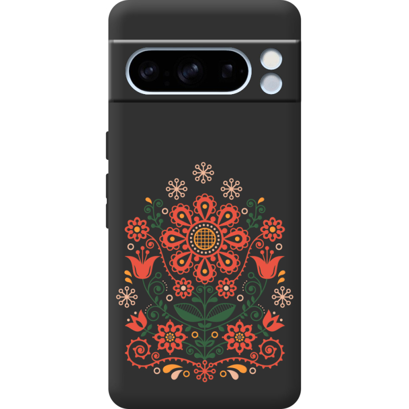 Черный чехол BoxFace Google Pixel 8 Pro Ukrainian Ornament