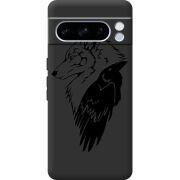 Черный чехол BoxFace Google Pixel 8 Pro Wolf and Raven