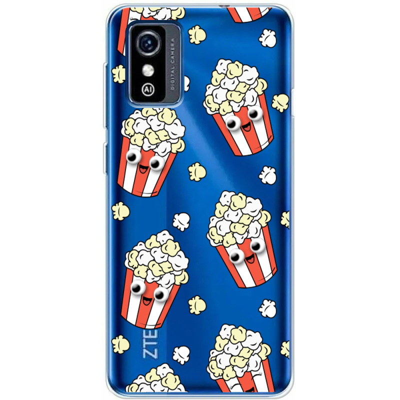 Прозрачный чехол BoxFace ZTE Blade L9 с 3D-глазками Popcorn