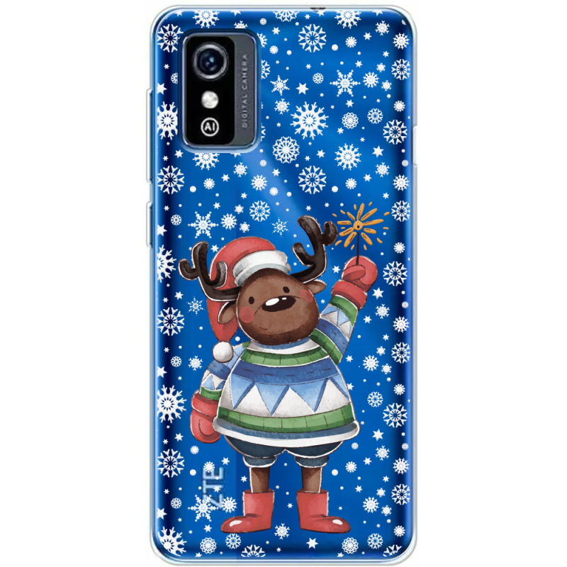 Прозрачный чехол BoxFace ZTE Blade L9 Christmas Deer with Snow