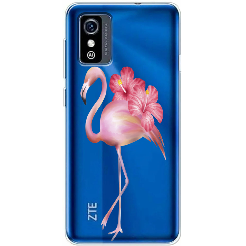 Прозрачный чехол BoxFace ZTE Blade L9 Floral Flamingo