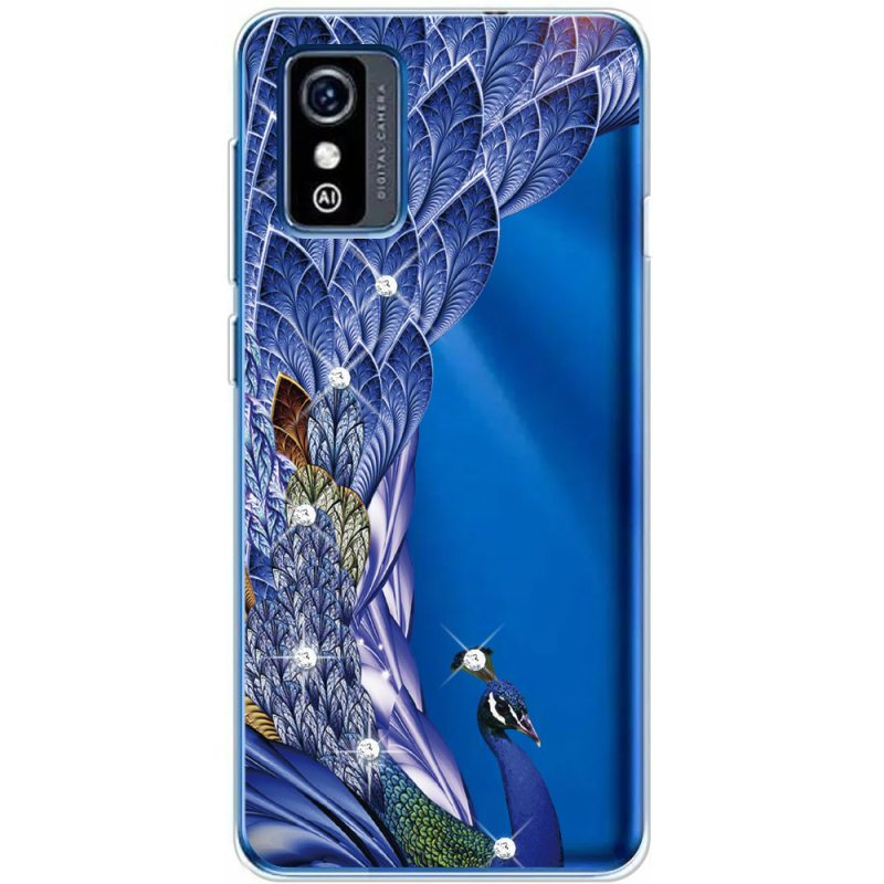 Чехол со стразами ZTE Blade L9 Peafowl