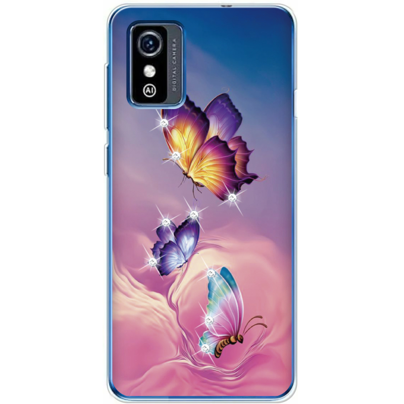 Чехол со стразами ZTE Blade L9 Butterflies