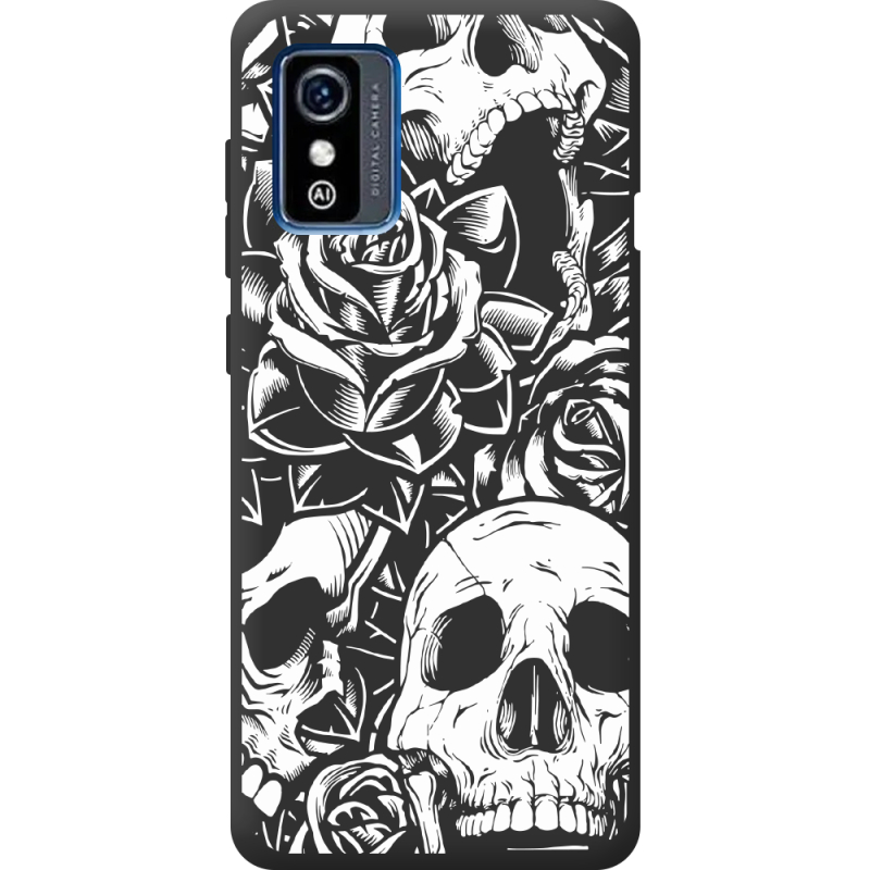 Черный чехол BoxFace ZTE Blade L9 Skull and Roses