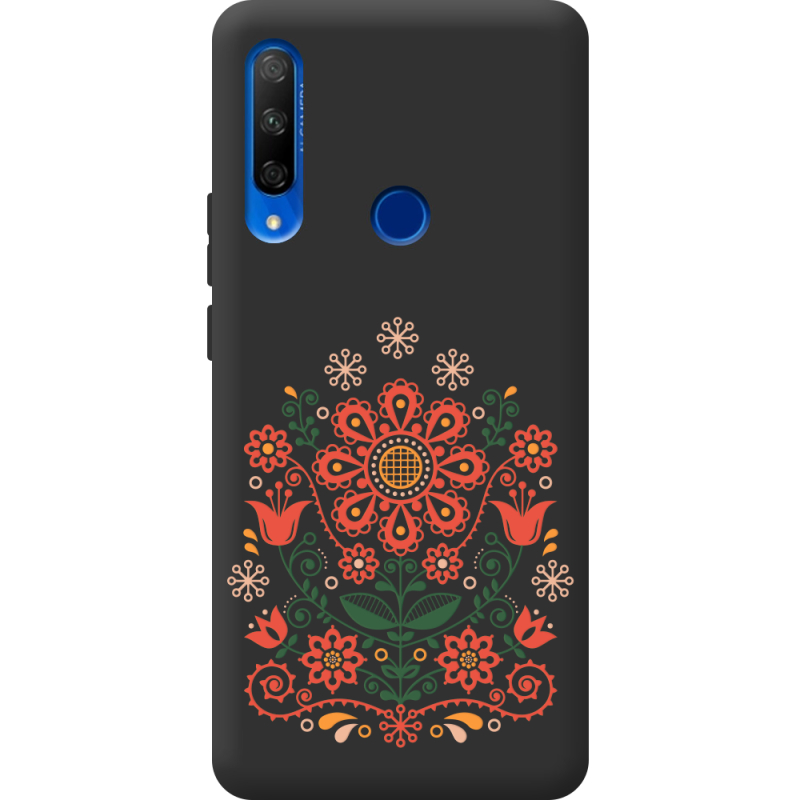 Черный чехол Uprint Honor 9x Ukrainian Ornament