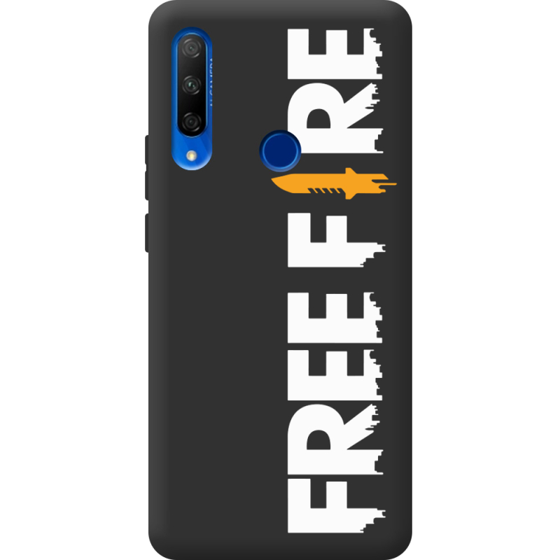 Черный чехол Uprint Honor 9x Free Fire White Logo
