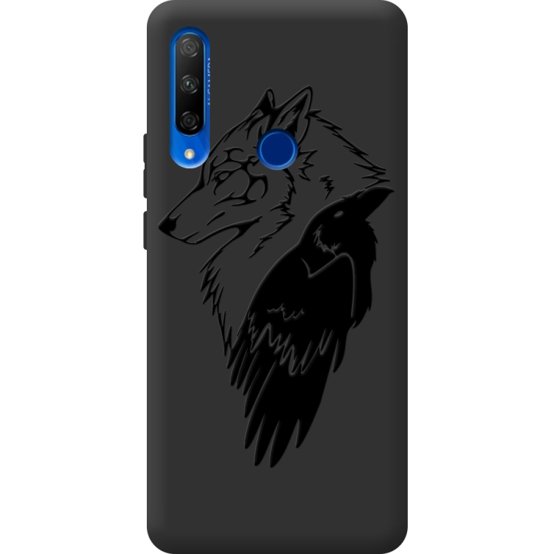 Черный чехол Uprint Honor 9x Wolf and Raven