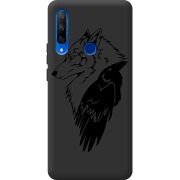 Черный чехол Uprint Honor 9x Wolf and Raven