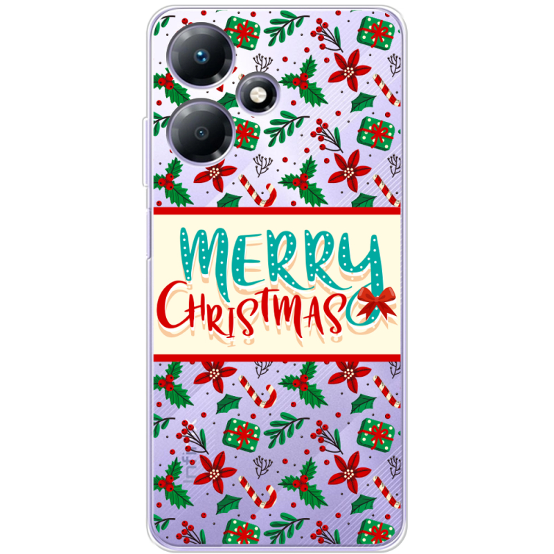 Прозрачный чехол BoxFace Infinix Hot 30 Vintage Christmas Pattern