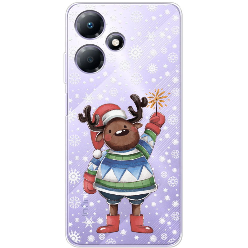 Прозрачный чехол BoxFace Infinix Hot 30 Christmas Deer with Snow