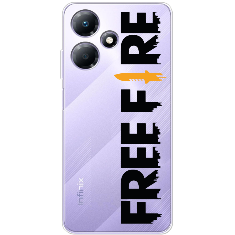 Прозрачный чехол BoxFace Infinix Hot 30 Free Fire Black Logo