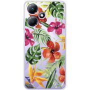 Прозрачный чехол BoxFace Infinix Hot 30 Tropical Flowers