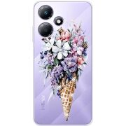 Чехол со стразами Infinix Hot 30 Ice Cream Flowers